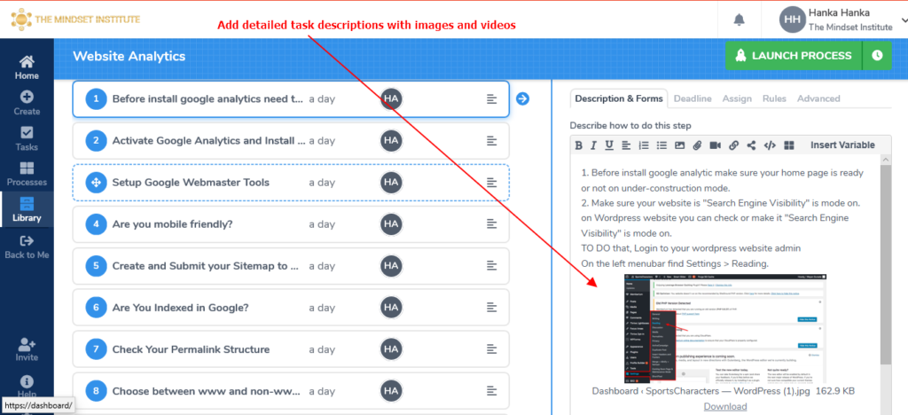 onboard new clients example